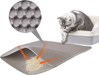 VEVOR Cat Litter Mat, 30 x 24 in, Double-Layer Litter Box Mat, Non-Slip & Urine-Proof Litter-Trapping Mats for Indoor Cats, Honeycomb Design, Soft on Paws, Washable Large Kitty Mats for Floor