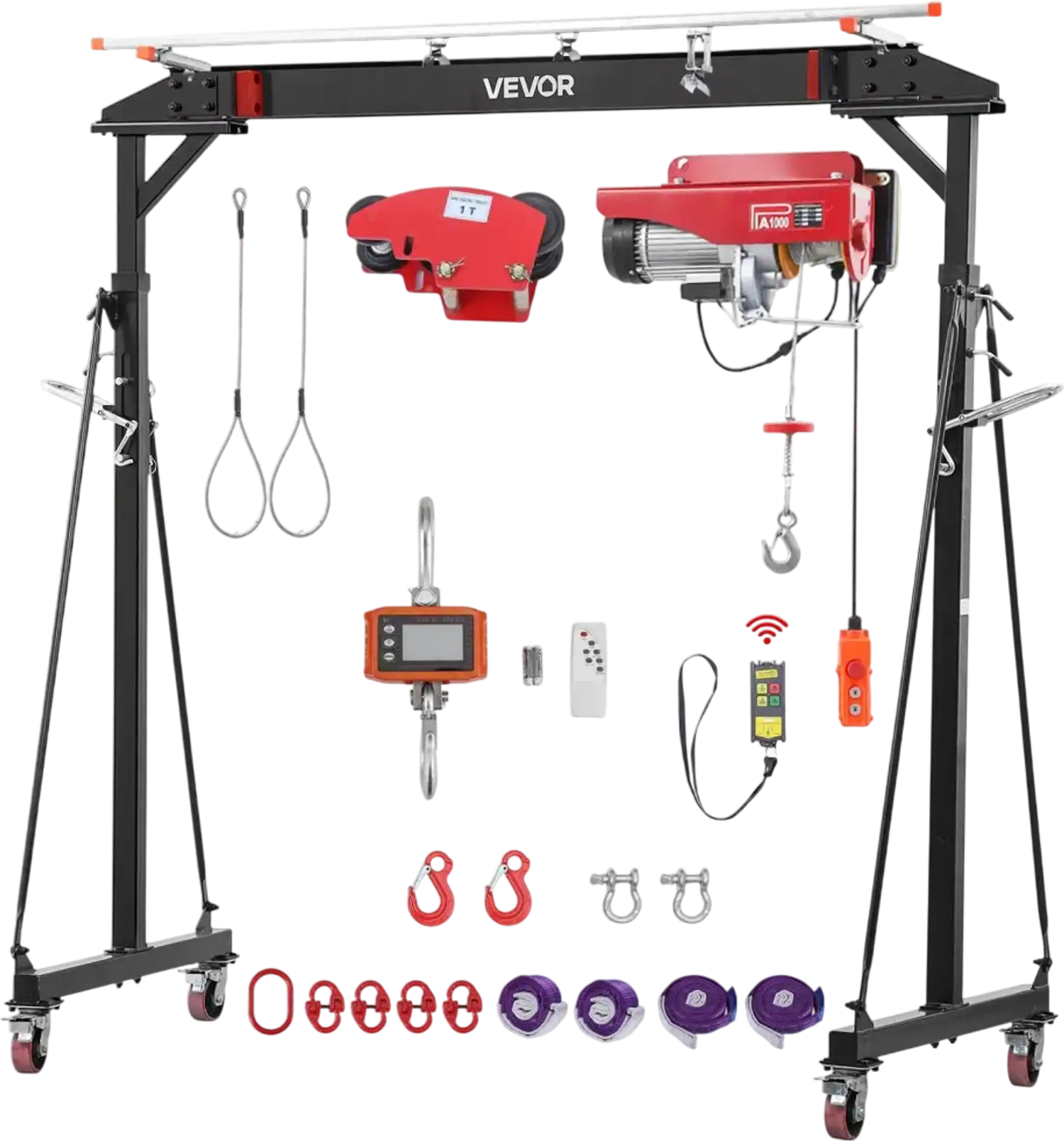 Vevor Gantry Crane Adjustable 2200 lbs Portable Shop Lift Hoist New