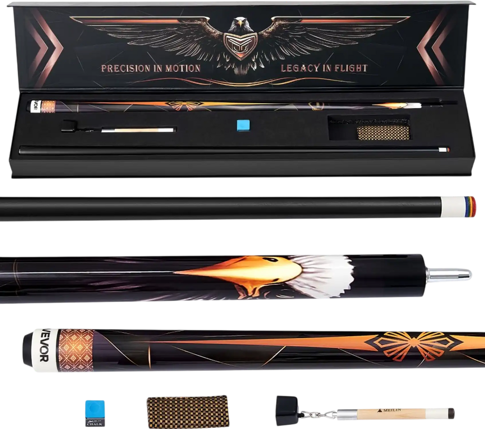 VEVOR Pool Cue, 1 Piece Pool Stick, 58 inch & 19 oz Canadian Maple Wood Billiard Pools Cue Stick with Multi-Layer Tip & ABS Connection Ring, Cues Sticks for Professional Pool Table, Bar, Home, Office