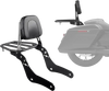Motorcycle Backrest Sissy Bar with Luggage Rack, Compatible with Honda Rebel CMX 1100 2021-2022, 18-Inch Height, Removable Passenger Backrest, Durable Metal Frame with Leather Pad, Black