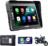VEVOR 7 Inch Wireless Motorcycle Carplay with Apple Carplay & Android Auto, HD Touchscreen GPS Navigation System with Dual Bluetooth, Siri/Google Voice Assistant, IP67, Compatible with BMW Motorcycles