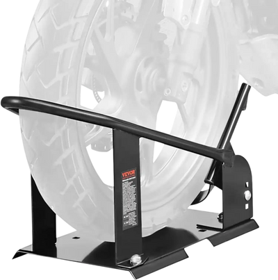 VEVOR Motorcycle Wheel Chock, 1800 lbs Capacity Wheel Cradle Holder, Heavy-duty Steel Motorcycle Front Wheel Stand with 3 Adjustable Holes, For 15