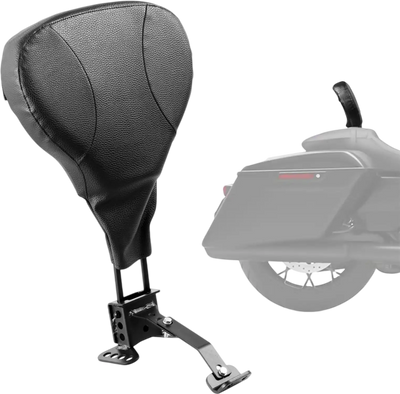 Adjustable Motorcycle Backrest Sissy Bar, Fit Harley Touring Models 2009-2024 with One-piece Slotted Seat, Street Glide, Road Glide, and Road King, Detachable Rider Backrest for Motorcycles, Black