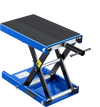 VEVOR Motorcycle Lift, 1100 lbs Motorcycle Scissor Lift Jack with Wide Deck & Lock Pin, 3.74"-13.38" Center Hoist Crank Stand, Steel Scissor Jack for Street Bikes, Cruiser Bikes, Touring, Blue/Black