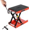 VEVOR Motorcycle Lift, 1200lbs Weight Capacity, Wide Deck Motorcycle Scissor Jack, 4.1-15 in Height Range, Heavy Duty Steel Bike Repair Center Stand with Ratchet and Crank for ATVs, Dirt Bikes