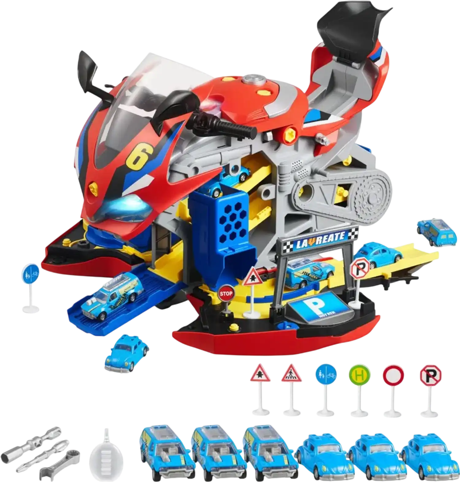 Vevor Motorcycle Engine Toy Kids Mechanic Workshop Set Red New