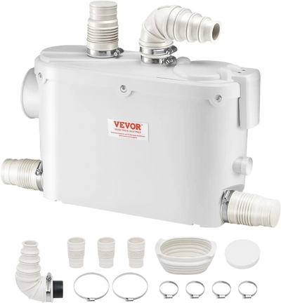 Vevor Macerator Pump 500W 29 GPM Wall-Hung Toilet Wastewater Disposal New
