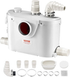 VEVOR Macerator Pump, 500W, 29 GPM Flow, 26 ft/8 m Head, Macerator Sewerage Toilet Pump with 4 Water Inlets, Waste Water Disposal Upflush Machine for Toilet, Basement, Shower, Sink, Laundry, Bathtub