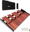 VEVOR Glockenspiel Xylophone, 25 Notes, Wooden Professional Xylophone Percussion Instrument, with 4 Mallets, Carrying Bag, Beginner Glockenspiel Musical Instrument Kit for Adults and Kids Students