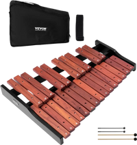 VEVOR Glockenspiel Xylophone, 25 Notes, Wooden Professional Xylophone Percussion Instrument, with 4 Mallets, Carrying Bag, Beginner Glockenspiel Musical Instrument Kit for Adults and Kids Students