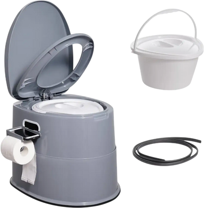 VEVOR Portable Toilet for Camping, Porta Potty with 1.3 Gal Detachable Inner Bucket & Removable Paper Holder, Commode with Dual Lids, Travel Toilet for Adults Kids Outdoor Camping Car Long Road Trips