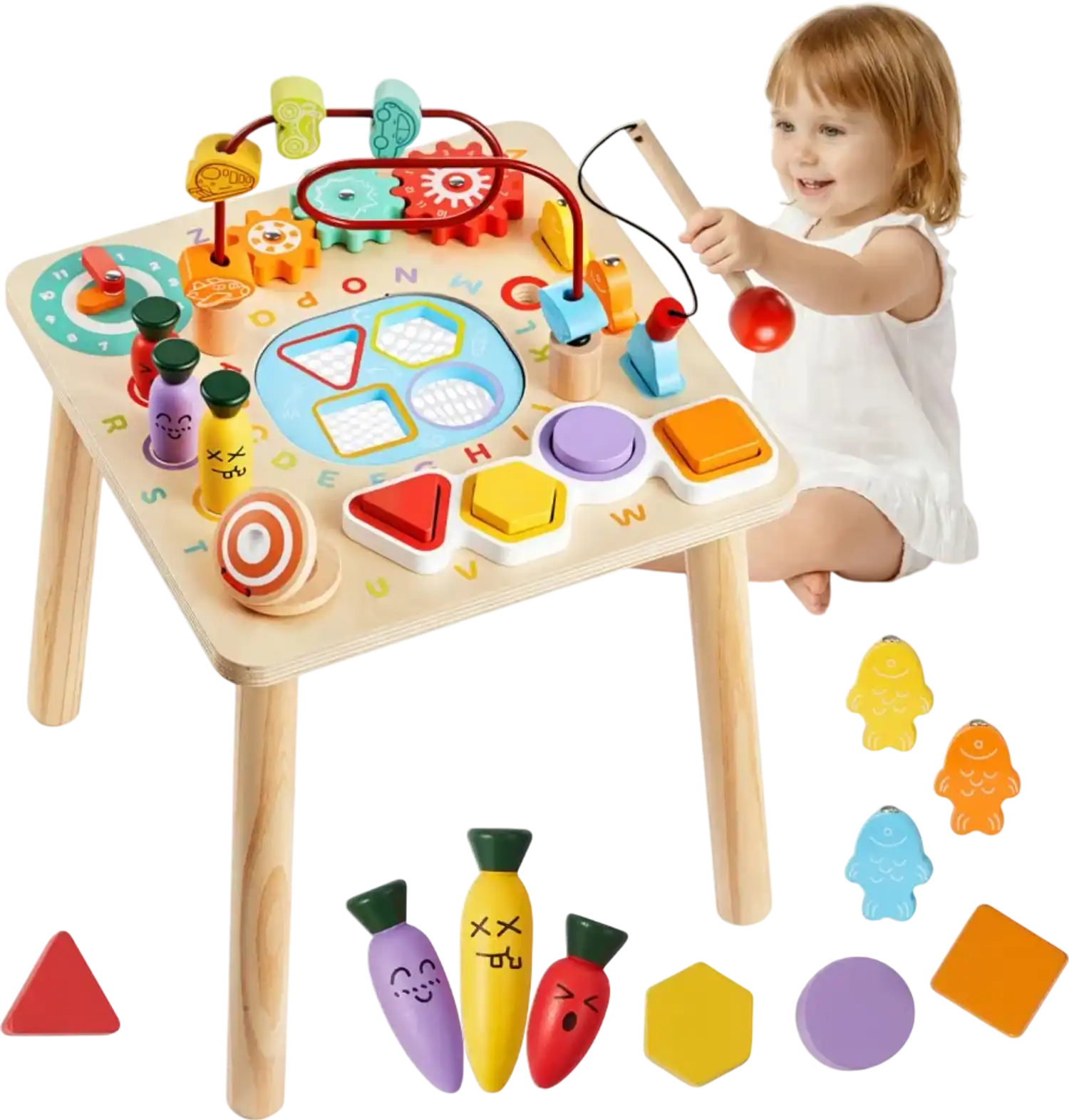 Vevor Activity Table Montessori Wooden 8-in-1 Learning Desk New