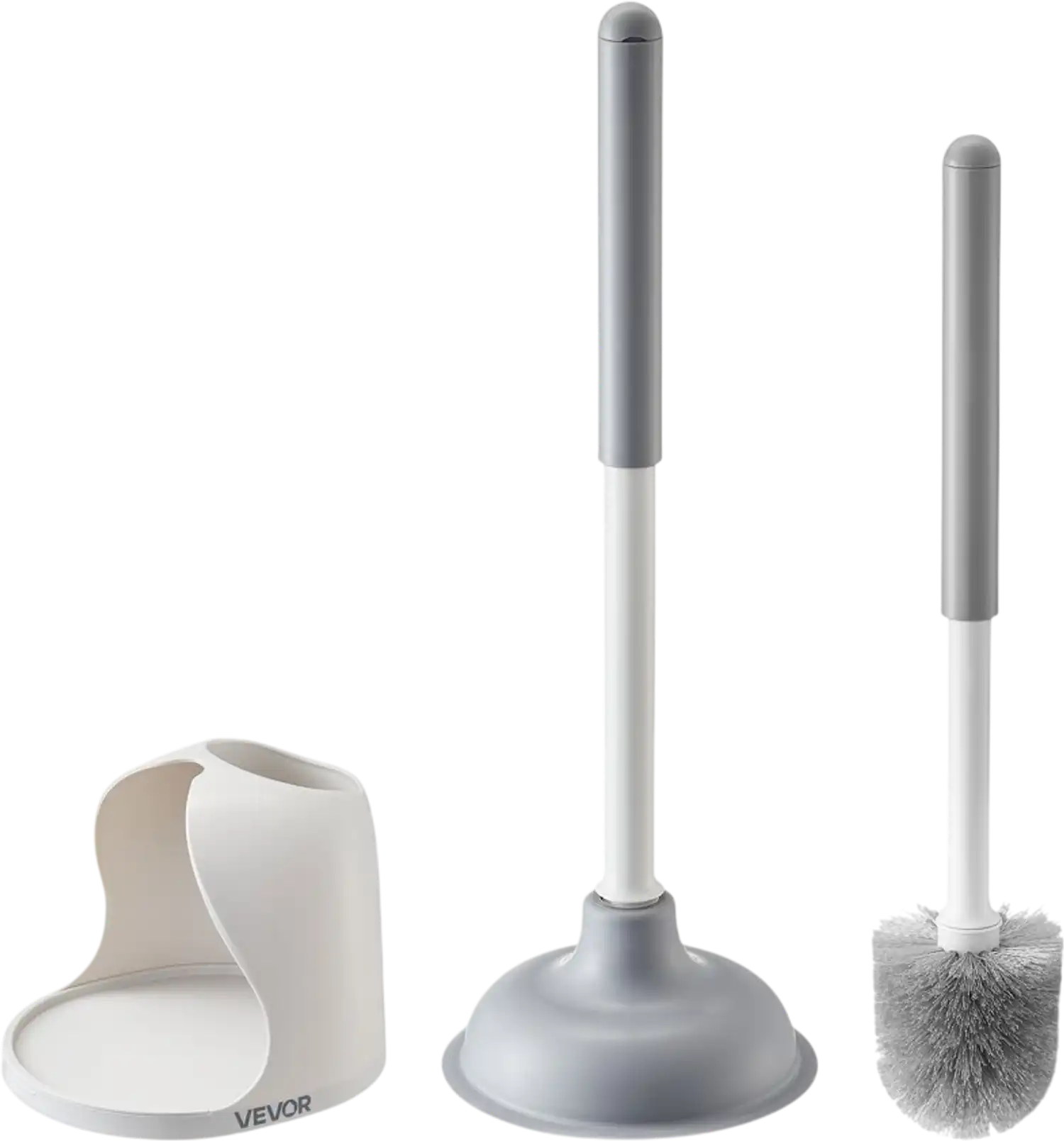 Vevor Toilet Brush and Plunger Set 2-in-1 Ventilated Holder Bathroom Cleaning Combo New