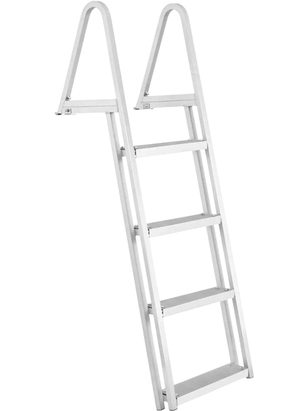 VEVOR Dock Ladder, Removable 4 Steps, 350 lbs Load Capacity, Aluminum Alloy Pontoon Boat Ladder with 4'' Wide Step & Nonslip Mat, Easy to Install for Ship/Lake/Pool/Marine Boarding