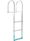 VEVOR Dock Ladder, Removable 3 Steps, 500 lbs Load Capacity, Aluminum Alloy Pontoon Boat Ladder with 3.1'' Wide Step & Nonslip Rubber Mat, Easy to Install for Ship/Lake/Pool/Marine Boarding