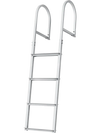 VEVOR Dock Ladder, Removable 4 Steps, 500 lbs Load Capacity, Aluminum Alloy Pontoon Boat Ladder with 3.1'' Wide Step & Nonslip Rubber Mat, Easy to Install for Ship/Lake/Pool/Marine Boarding