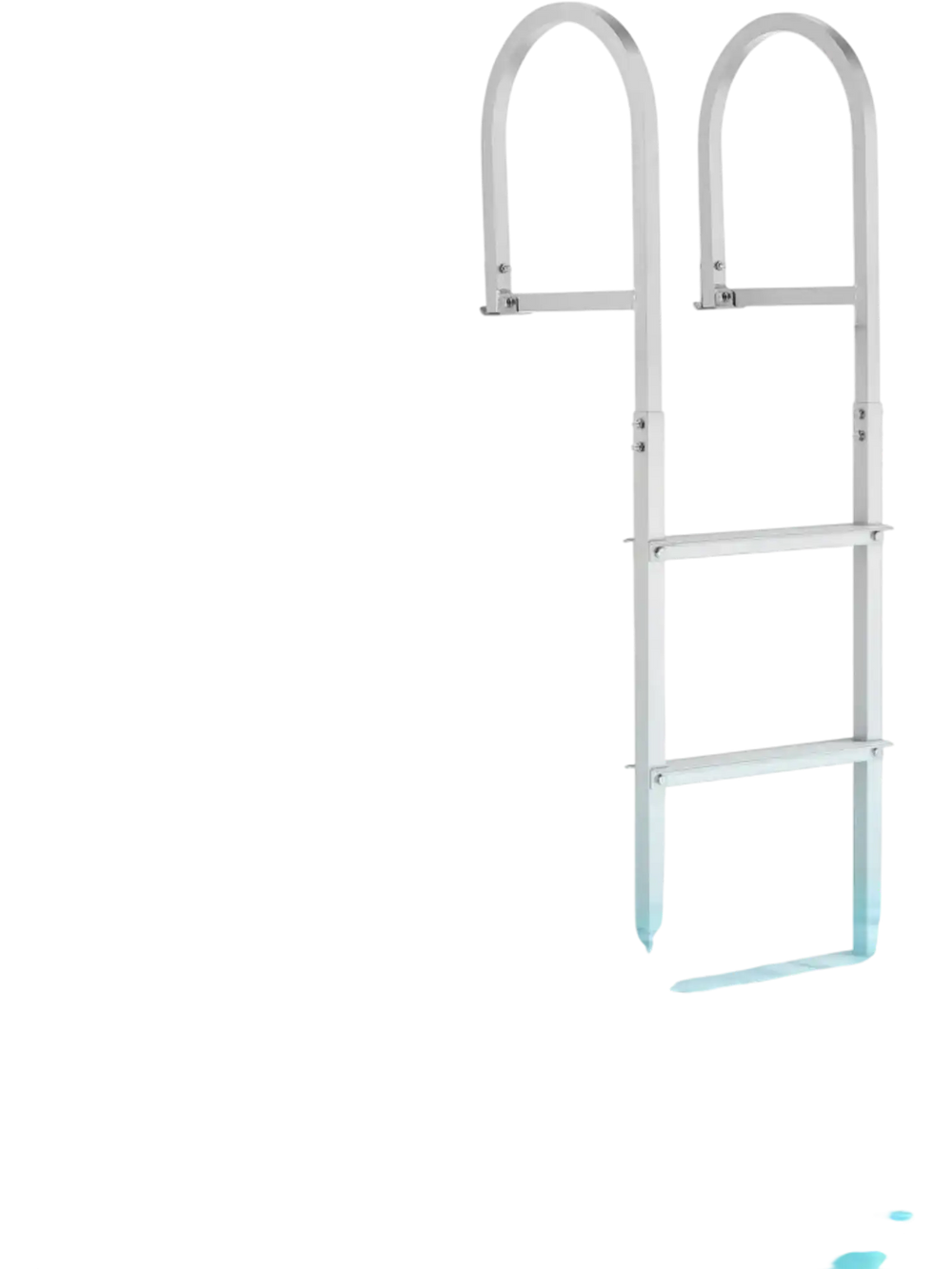 VEVOR Removable Dock Ladder, 4 Steps, Aluminum Alloy Pontoon Boat Swim Ladder, with Non-Slip Wide Steps, 500 lbs Weight Capacity, Quick Release Design, for Lake Swimming, Pool, Boat, Marine Boarding