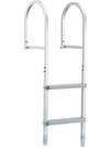 VEVOR Removable Dock Ladder, 3 Steps, Aluminum Alloy Pontoon Boat Swim Ladder, with Non-Slip Wide PP Steps, 500 lbs Weight Capacity, Quick Release Design, for Lake Swimming, Pool, Marine Boarding