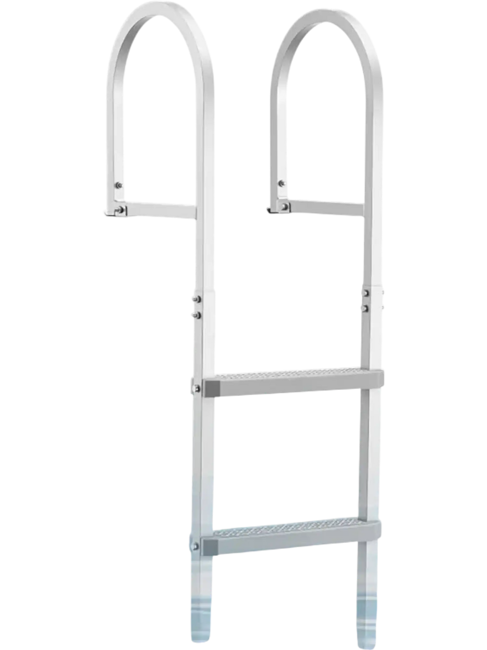 VEVOR Removable Dock Ladder, 3 Steps, Aluminum Alloy Pontoon Boat Swim Ladder, with Non-Slip Wide PP Steps, 500 lbs Weight Capacity, Quick Release Design, for Lake Swimming, Pool, Marine Boarding