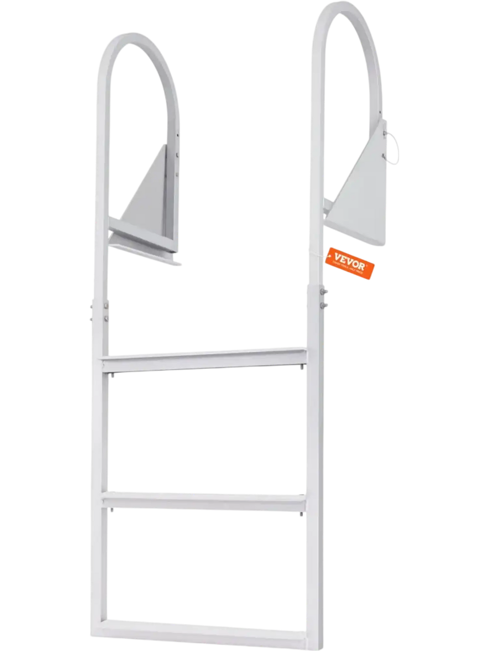 VEVOR Dock Ladder, Flip-Up 3 Steps, 350 lbs Load Capacity, Aluminum Alloy Pontoon Boat Ladder with 2'' Wide Step & Nonslip Rubber Mat, Easy to Install for Ship/Lake/Pool/Marine Boarding