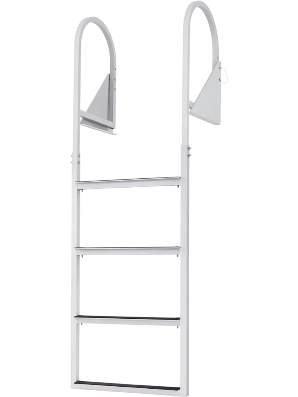 VEVOR Dock Ladder Flip-Up 4 Steps, 350 lbs Load Capacity, Aluminum Alloy Pontoon Boat Ladder with Nonslip Mat, Swimming Ladder for Ship/Lake/Pool/Marine Boarding