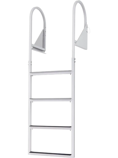 Vevor Dock Ladder Flip-Up 4-Step Aluminum Alloy Pontoon Boat Ladder New