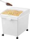 VEVOR Rice Storage Container, 10.5Gallon/40L x3 Capacity Large Dog Food Dispenser Bin, Kitchen Ingredient Grain Cereal Flour Bin, Pet food Containers with Wheels, 3 Scoops, and Airtight Lid, 3 Pack