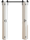 VEVOR Bifold Barn Door, 48" x 84", MDF Bi-Fold Sliding Closet Doors, Hardware Kit Included, H-Frame Space-Saving Design, Pre-Assembled Panels for Bedroom, Living Room, Wardrobe and Room Divider, White
