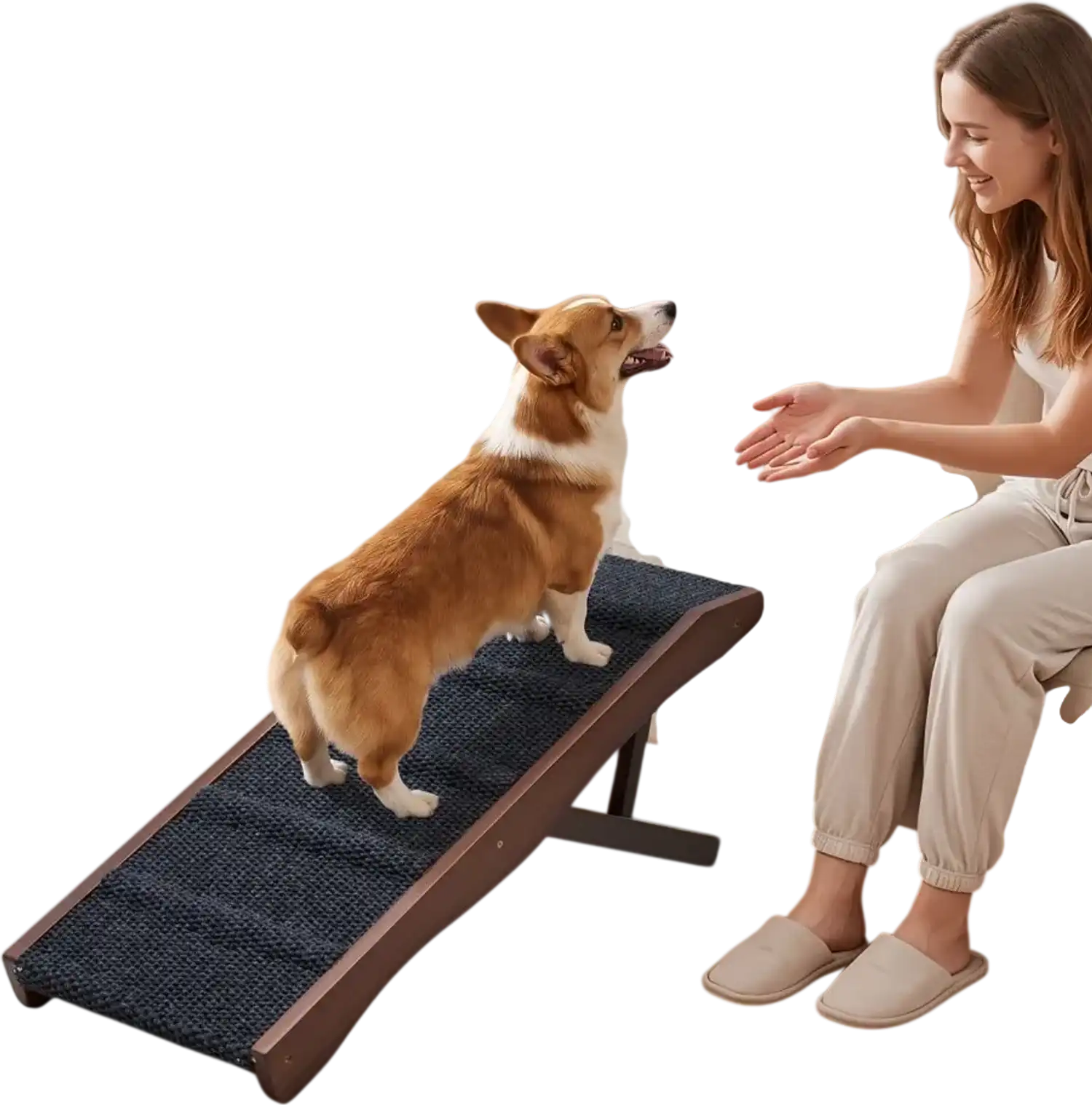 Vevor Dog Ramp Foldable Adjustable Pet Ramp for Bed 35