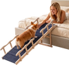 VEVOR Dog Ramp for Bed 23.2"-28.3" 6 Adjustable Height Foldable Pet Ramp, for Small/Senior Dogs to Get on Couch Sofa, 63" Long, 200 lbs Portable Wooden with Side Rails, Non-Slip Surface, Top Platform
