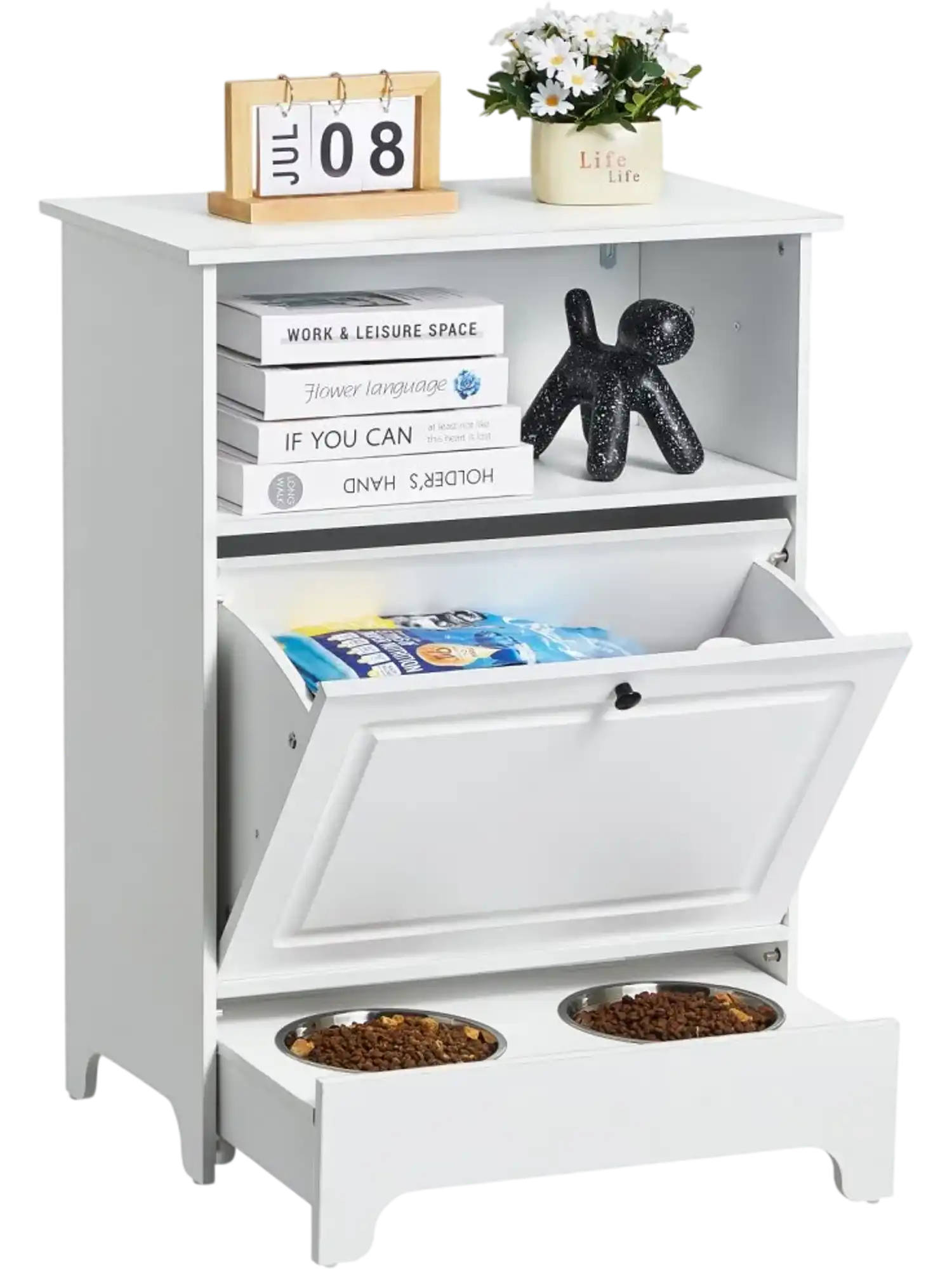Vevor Pet Feeding Station Elevated Dog Bowls with Storage Cabinet New