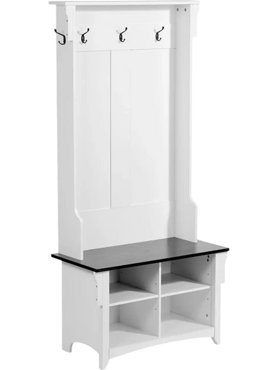 Vevor Hall Tree Entryway Bench with Shoe Storage and 5 Hooks New