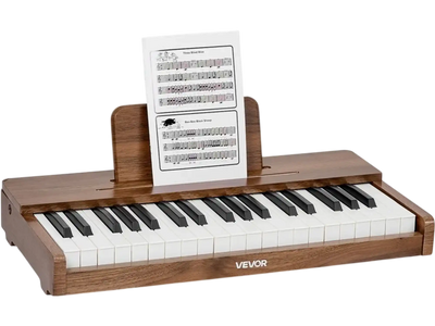 Vevor Kids Piano Keyboard 37-Key Wooden Digital Piano Walnut New