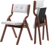 VEVOR Wooden Folding Chairs with Cushion, Set of 2, Portable Foldable Cushion Chair with Wooden Frame, Modern Padded Dining Chair for Kitchen, Office, Wedding, Party, Dining Room, Easy Assembly, White