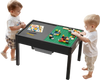 VEVOR Kids Wooden Activity Table, Building Blocks Double-Sided Tabletop, Multi-Purpose Activity Play Table with 2 Storage Bins for Kids 3+ Years, Large Storage Space, Present for Boys & Girls, Black