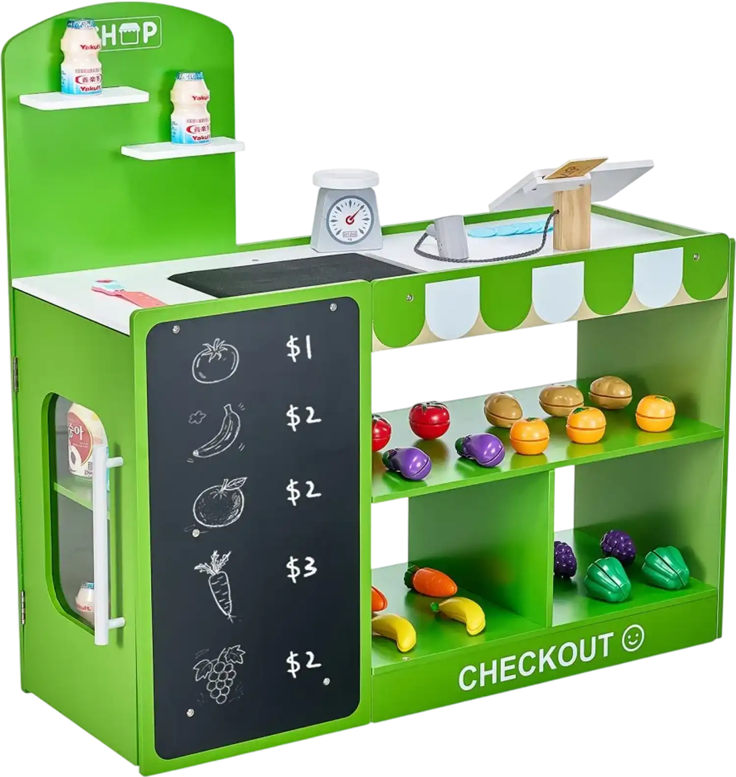 Vevor Pretend Play Grocery Store Wooden Kids Market Set New
