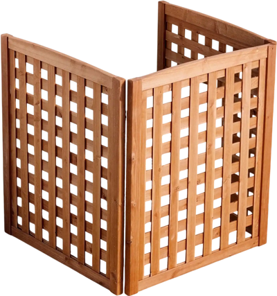 VEVOR Wooden Privacy Fence, 32 x 38 inch Air Conditioner Fence, 3 Panel Solid Outdoor Wood Privacy Screen with Adjustable Angle, Hinge-Reinforced Structure, Trash Can Hider Fences for Garden