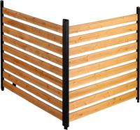 VEVOR Wooden Privacy Fence, 48 x 49 x 28 inch Air Conditioner Fence, 2 Panel Solid Outdoor Wood Privacy Screen with Metal Stakes, Steel Frame, Trash Can Hider Fences Suitable for Garden, Pool