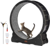 VEVOR Wooden Cat Exercise Wheel, 43.3" Large Cat Treadmill Wheel for Indoor Cats, Cat Running Wheel with Detachable Carpet & Cat Teaser for Running/Walking/Training, Suitable for Most Cats Black