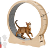 VEVOR Cat Exercise Wheel, 48 in Wooden Cat Running Wheel for Indoor Cats up to 28 lbs, Cats Treadmill with Carpeted Runway & Locking Mechanism, Quiet Roller Kitten Sport Toys for Pets Fitness & Health