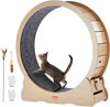VEVOR Wooden Cat Exercise Wheel, 43.3" Large Cat Treadmill Wheel for Indoor Cats, Cat Running Wheel with Detachable Carpet & Cat Teaser for Running/Walking/Training, Suitable for Most Cats Yellow