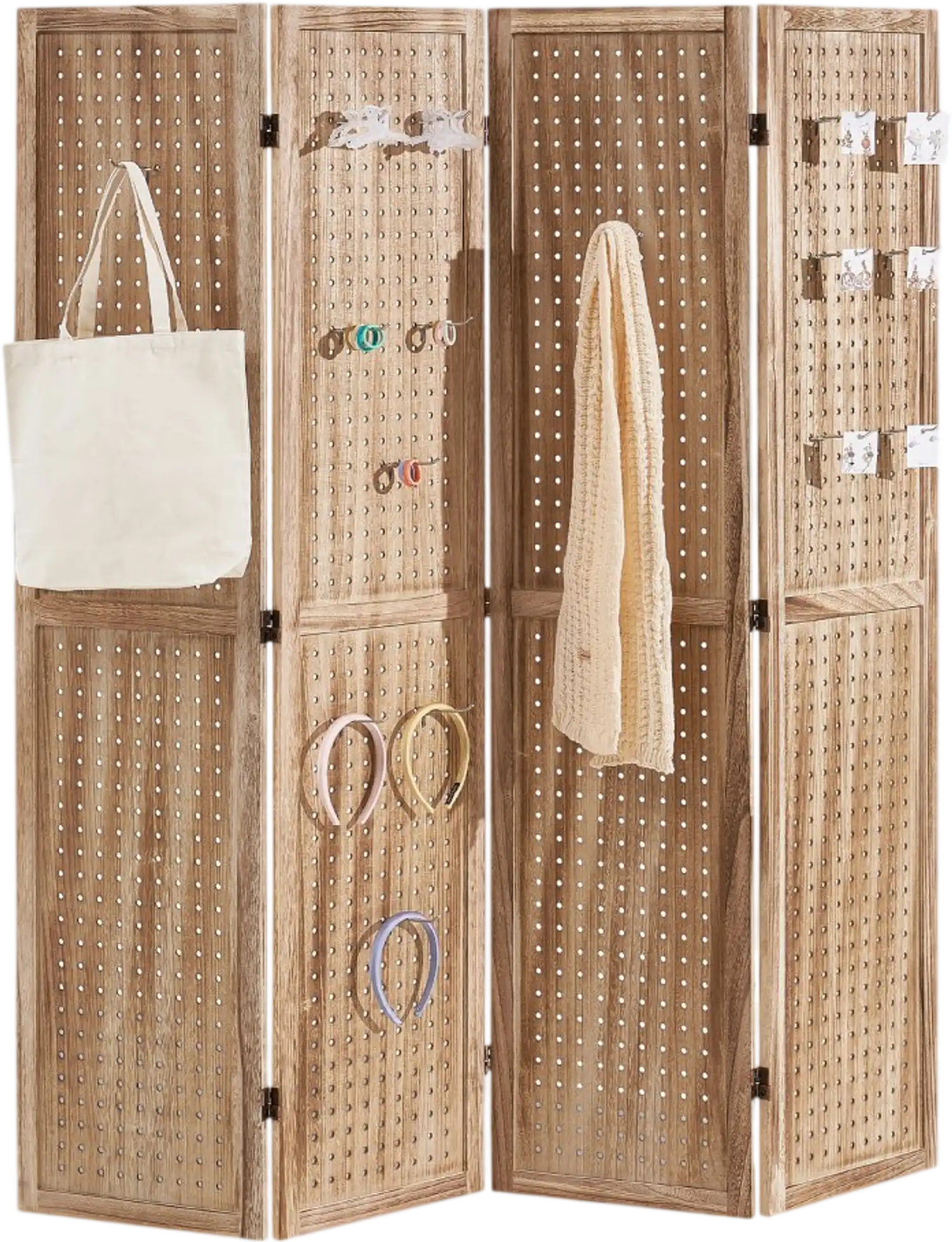Vevor Wood Room Divider 4-Panel Folding Privacy Screen 66.9