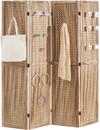 VEVOR Wood Room Divider, 4 Panel Wood Folding Privacy Screen, 66.9 Inches Tall Indoor Carved Partition Divider, Portable Decoration Screen, for Room Separation, Home, Office, Restaurant & Bedroom