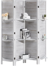 VEVOR Wood Room Divider, 4 Panel Wood Folding Privacy Screen, 66.9 Inches Tall Indoor Louvered Partition Divider, Portable Decoration Screen, for Room Separation, Home, Office, Restaurant & Bedroom