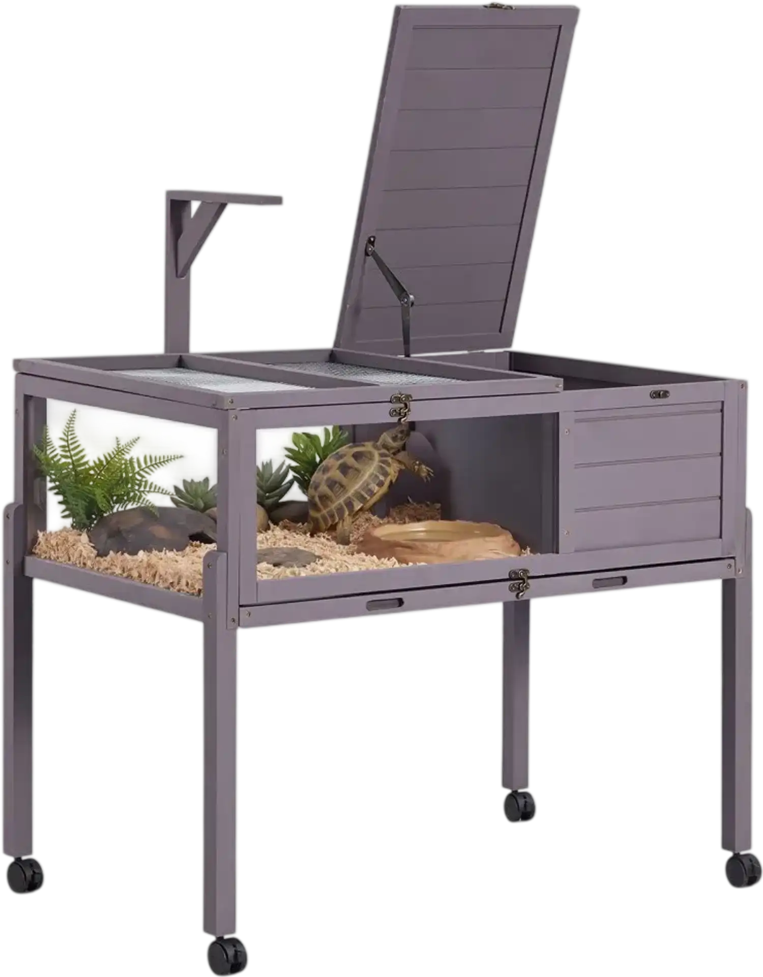 Vevor Tortoise Habitat 2-Room Wooden Tortoise House New