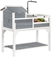 VEVOR Tortoise Habitat 4-Room Wooden Tortoise House Adjustable Lamp Stand, for Small Animals Indoor Outdoor, 2 Stories & Ramp, Large Turtle Enclosure Reptile Cage with Storage Shelf, Openable Roof
