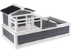 VEVOR 3-Room Tortoise House,Tortoise Habitat with Balcony & 2 Stories, Wooden Tortoise Enclosure Indoor & Outdoor with Ramp, Tray, Openable Roof, Large Reptile Cage, 44" x 25.6"x 24"