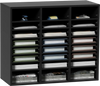 VEVOR Wood Literature Organizer, 24 Compartments, File Sorter with Removable Shelves, Mailboxes Slot for Office Home Classroom Mailrooms Organization, EPA Certified, Black