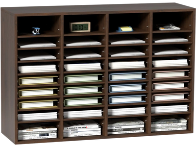 Vevor Literature Organizer 36-Compartment Wood File Sorter Mailbox 39.3
