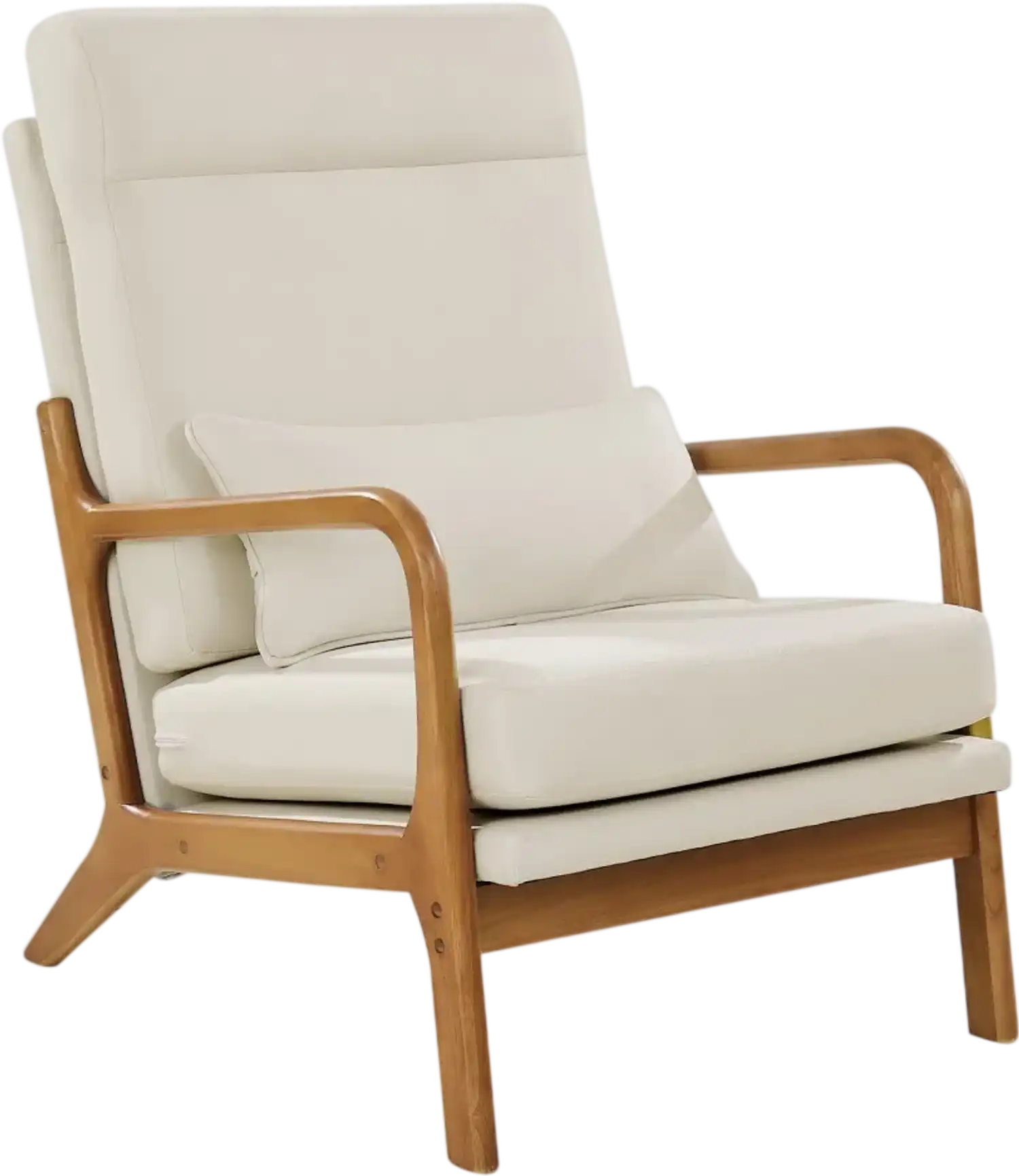 Vevor Accent Chair Mid-Century Modern High Back Linen Fabric Armchair New